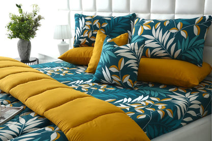 8 PCs Winter Razai Set-Tropicals Comforters Apricot