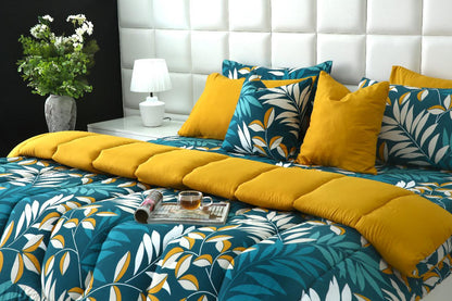 8 PCs Winter Razai Set-Tropicals Comforters Apricot
