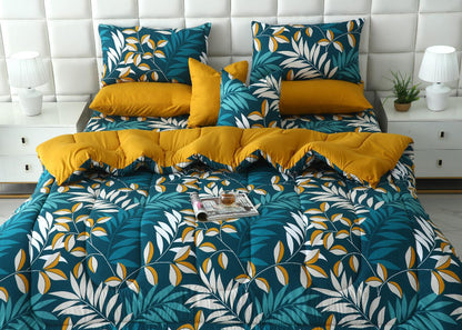 8 PCs Winter Razai Set-Tropicals Comforters Apricot