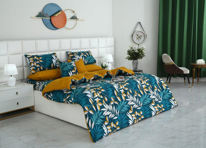 8 PCs Winter Razai Set-Tropicals Comforters Apricot