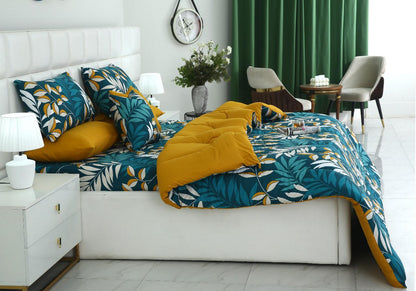 8 PCs Winter Razai Set-Tropicals Comforters Apricot