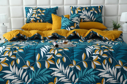 8 PCs Winter Razai Set-Tropicals Comforters Apricot