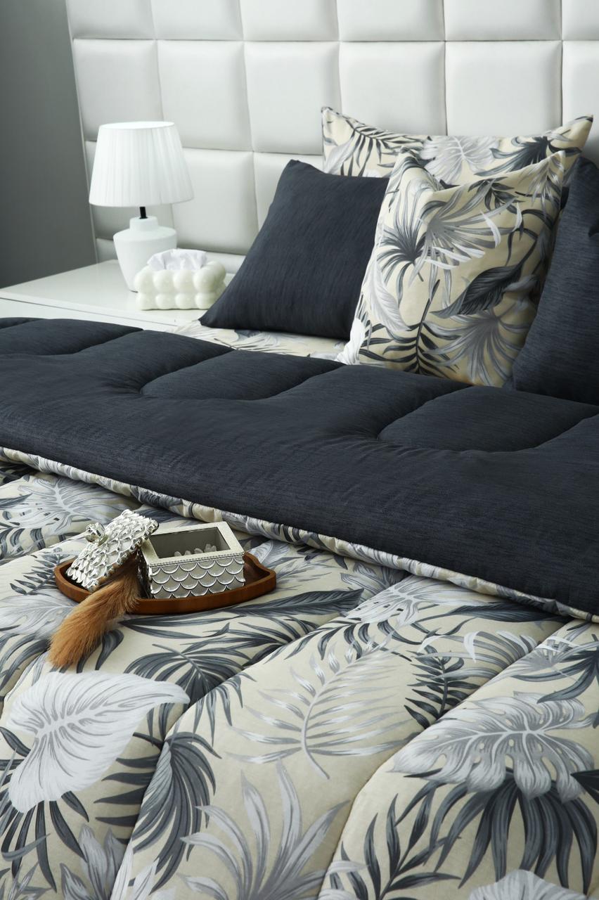 8 PCs Winter Razai Set-Hawaii(With Grey Reverse) Comforters Apricot