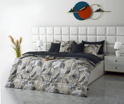 8 PCs Winter Razai Set-Hawaii(With Grey Reverse) Comforters Apricot