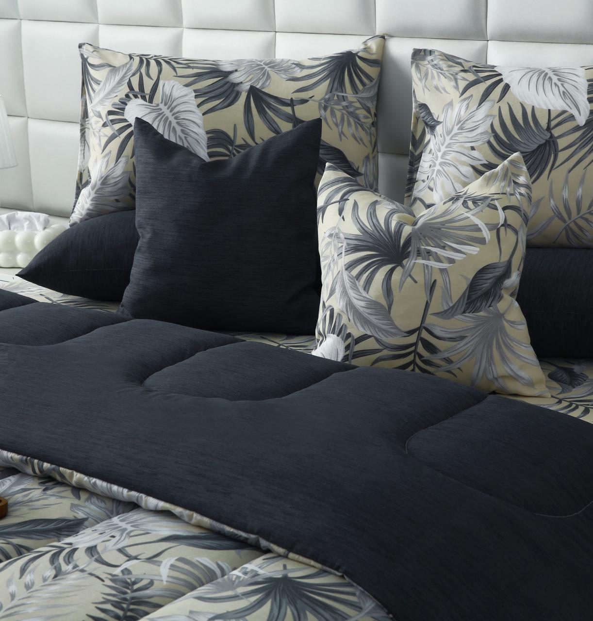 8 PCs Winter Razai Set-Hawaii(With Grey Reverse) Comforters Apricot