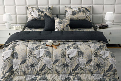 8 PCs Winter Razai Set-Hawaii(With Grey Reverse) Comforters Apricot