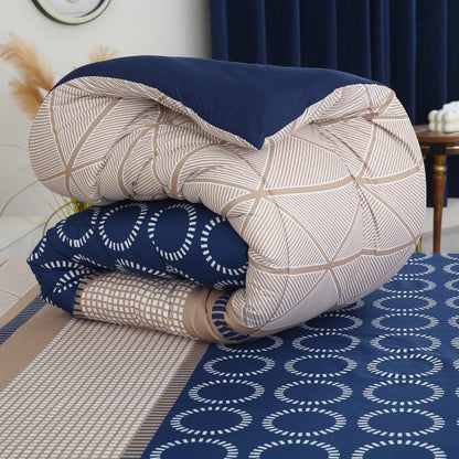 1 PC Single Razai-Starry Nights(With Blue Reverse) Comforters Apricot