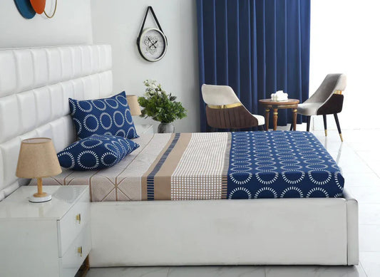 2Pcs Single Bed Sheet-Starry Nights single bed sheet Apricot
