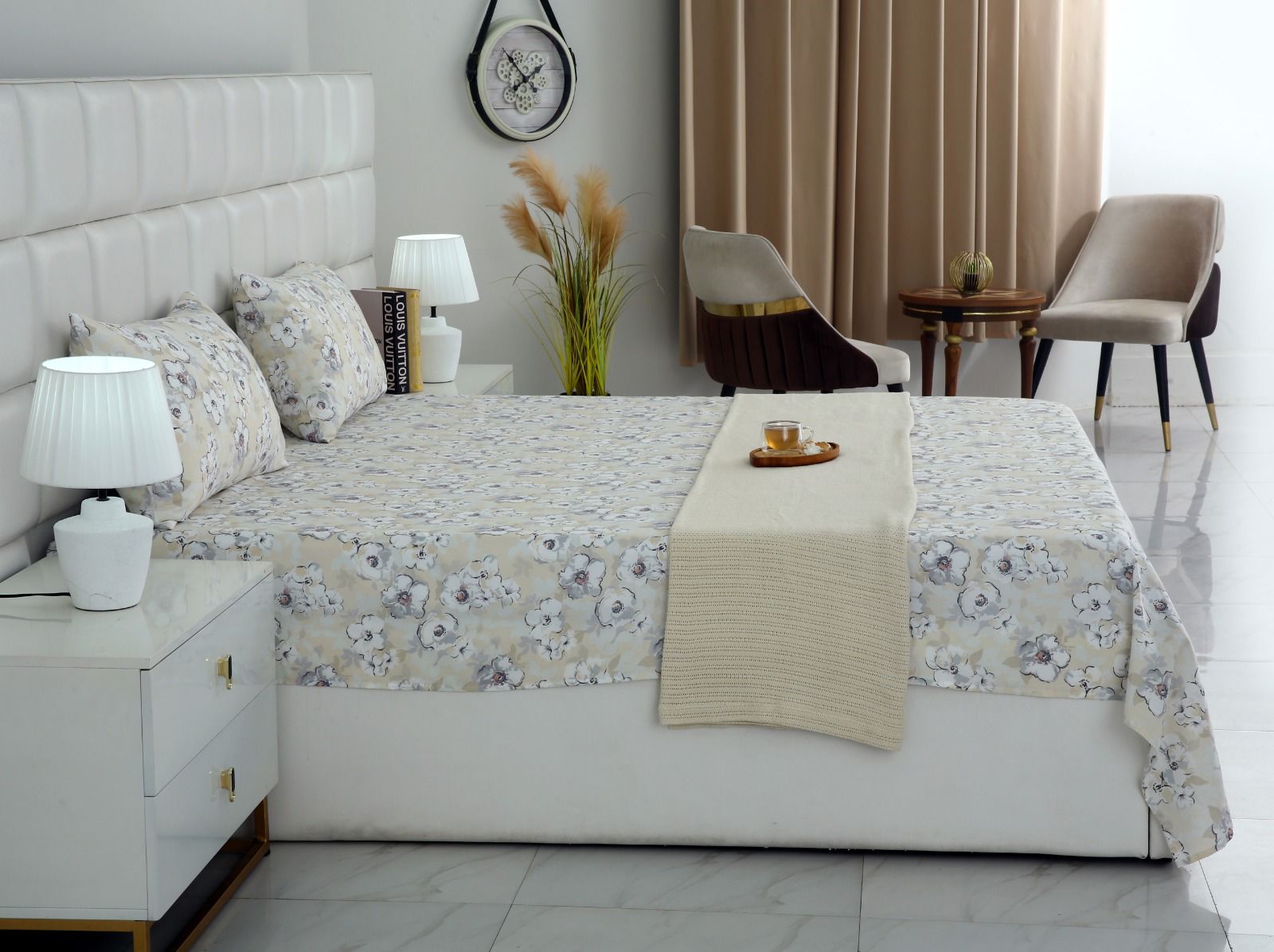 2Pcs Single Bed Sheet-Buttercup single bed sheet Apricot