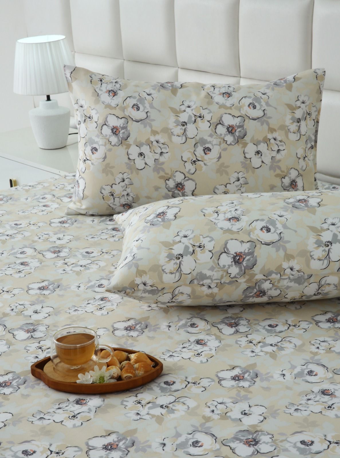 2Pcs Single Bed Sheet-Buttercup single bed sheet Apricot
