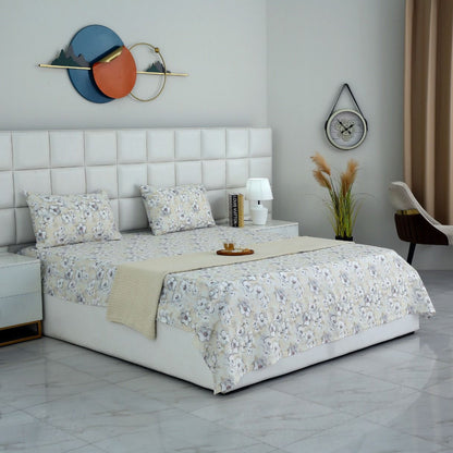 3 PCs Double Bed Sheet-Buttercup BED SHEET Apricot