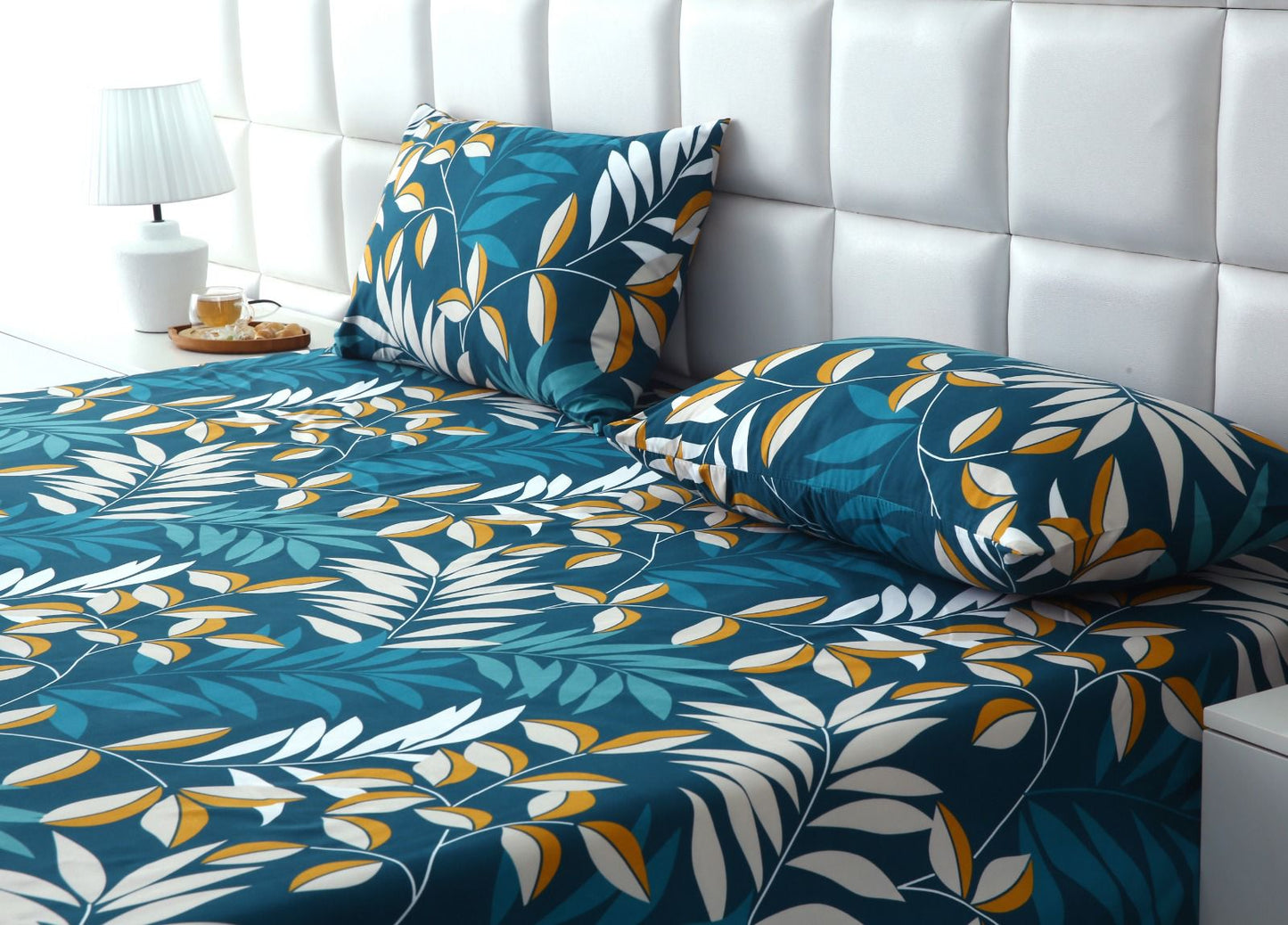 3 PCs Double Bed Sheet-Tropicals BED SHEET Apricot