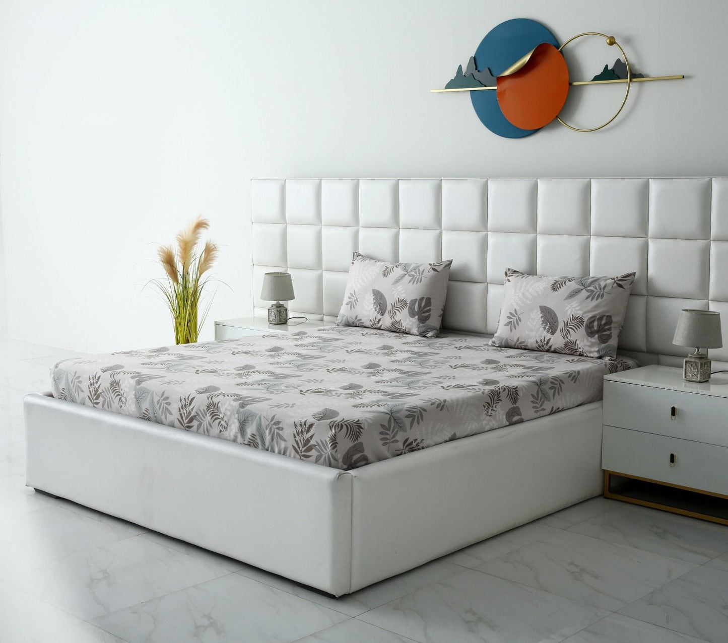 Fitted Bed Sheet-Leaf Style Fitted Sheets Apricot