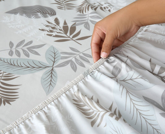 Fitted Bed Sheet-Leaf Style Fitted Sheets Apricot