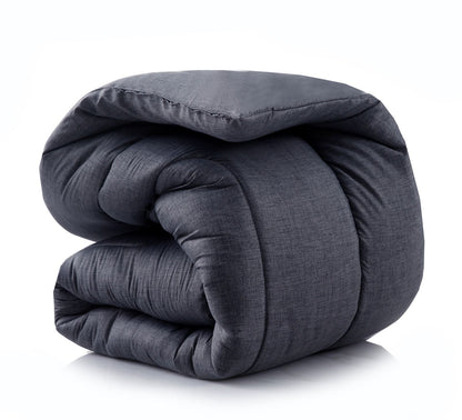 8 PCs Winter Razai Set-Grey Texture Comforters Apricot