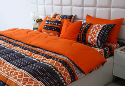 8 PCs Winter Razai Set-Mexican Style Comforters Apricot