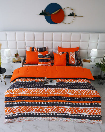 8 PCs Winter Razai Set-Mexican Style Comforters Apricot