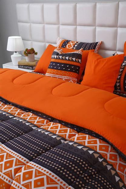 8 PCs Winter Razai Set-Mexican Style Comforters Apricot