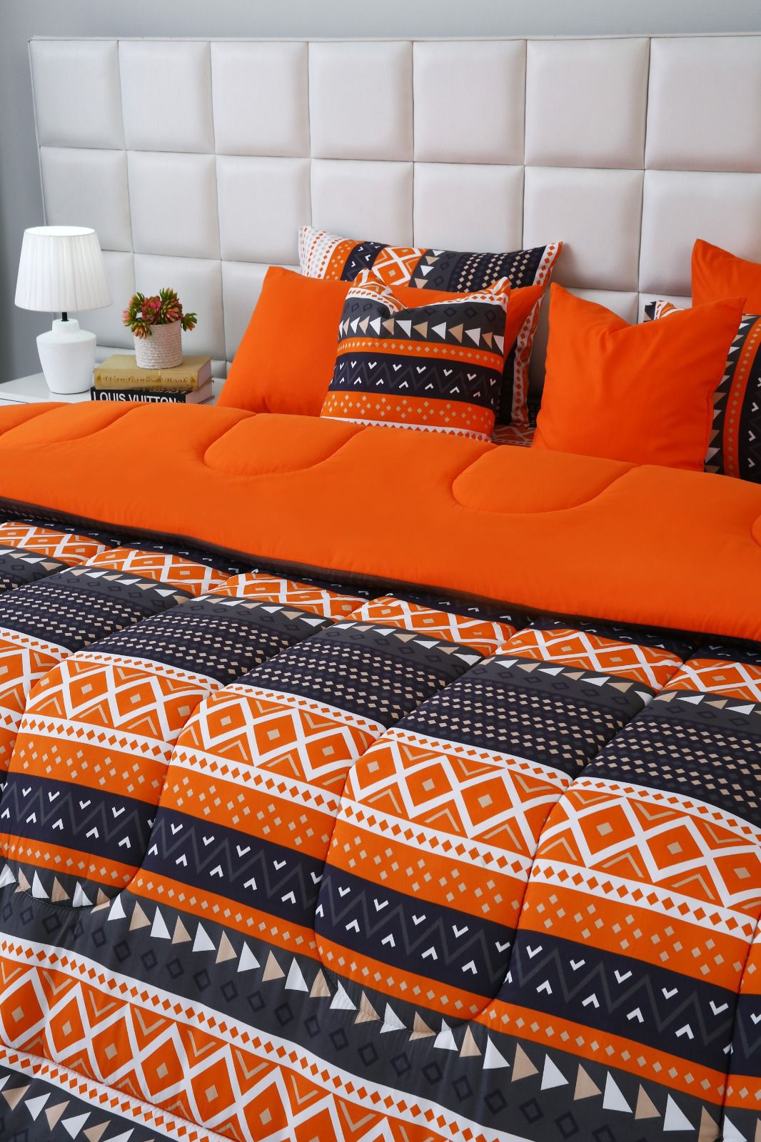 8 PCs Winter Razai Set-Mexican Style Comforters Apricot