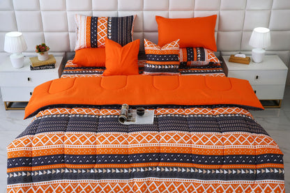 8 PCs Winter Razai Set-Mexican Style Comforters Apricot
