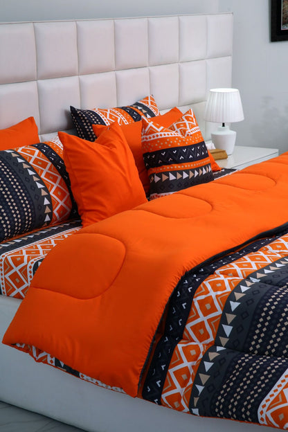 8 PCs Winter Razai Set-Mexican Style Comforters Apricot