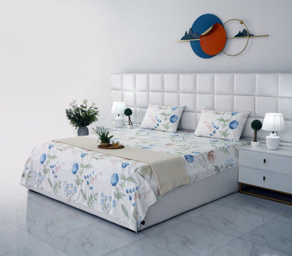 3 PCs Bed Sheet-Water Lilly BED SHEET Apricot