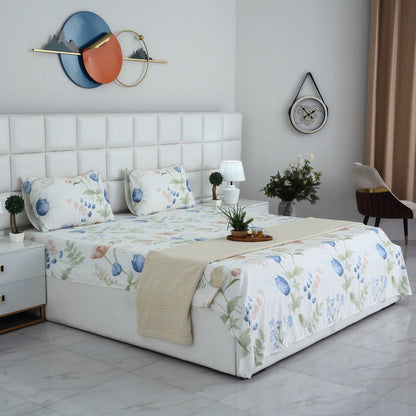 3 PCs Bed Sheet-Water Lilly BED SHEET Apricot