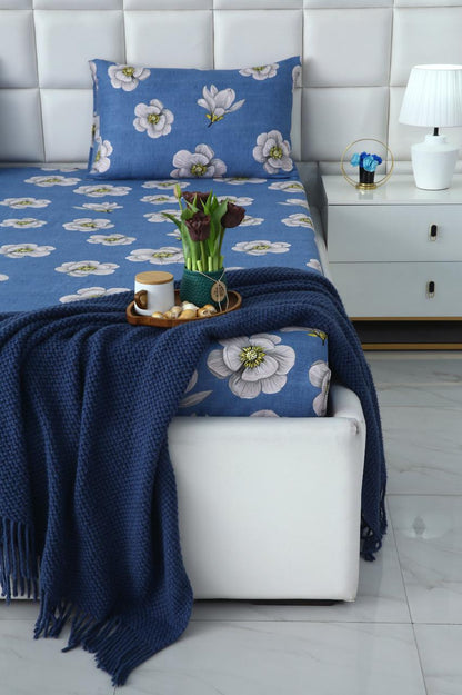 Fitted Bed Sheet-White Orchid Fitted Sheets Apricot