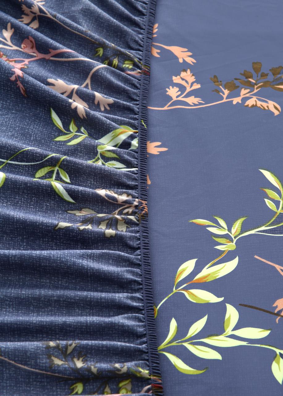 Fitted Bed Sheet-Retro Leaf Fitted Sheets Apricot