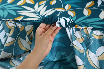 Fitted Bed Sheet-Tropicals Fitted Sheets Apricot