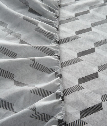 Fitted Bed Sheet-Sliver Triangles Fitted Sheets Apricot