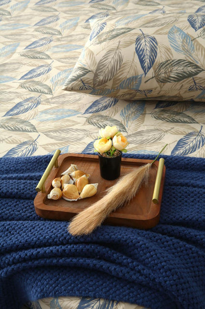 3 PCs Double Bed Sheet-Garden Bench BED SHEET Apricot