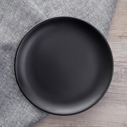 6 Creative Dining Plates-Black cooking set Apricot
