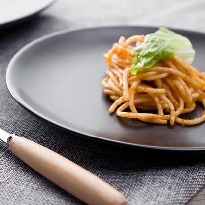 6 Creative Dining Plates-Black cooking set Apricot