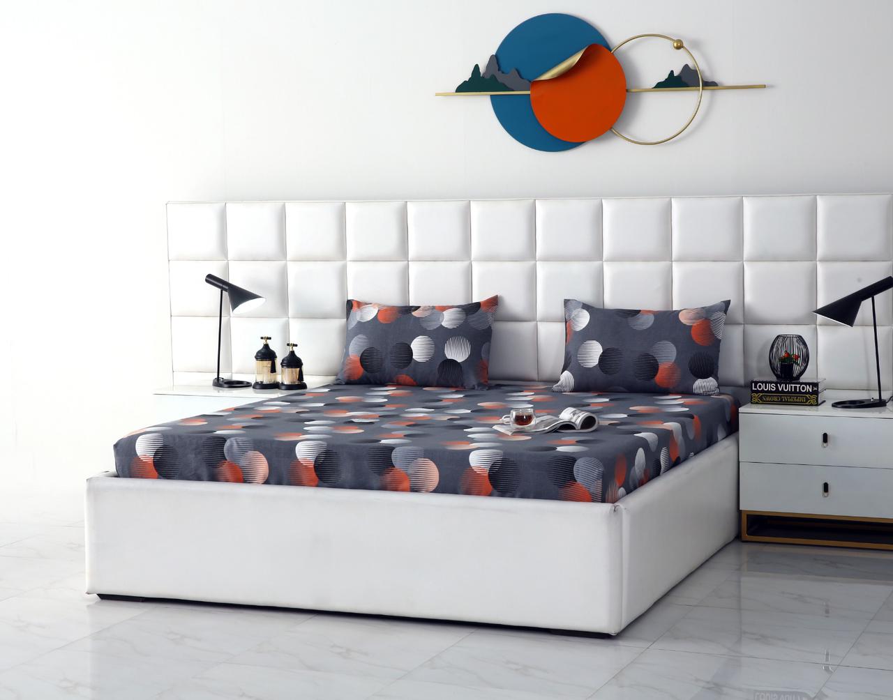 Fitted Bed Sheet-Illustration Design Fitted Sheets Apricot