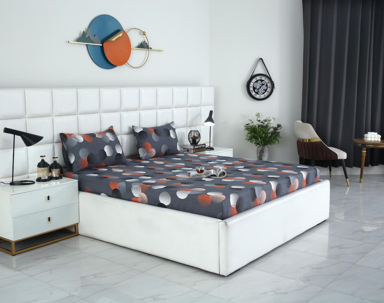 Fitted Bed Sheet-Illustration Design Fitted Sheets Apricot