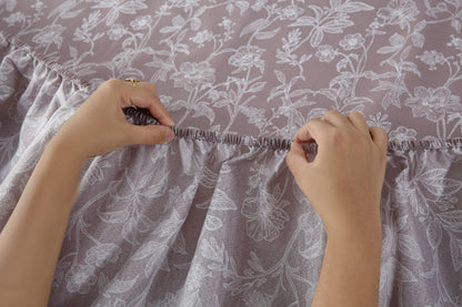 Fitted Bed Sheet-White Peonies Fitted Sheets Apricot