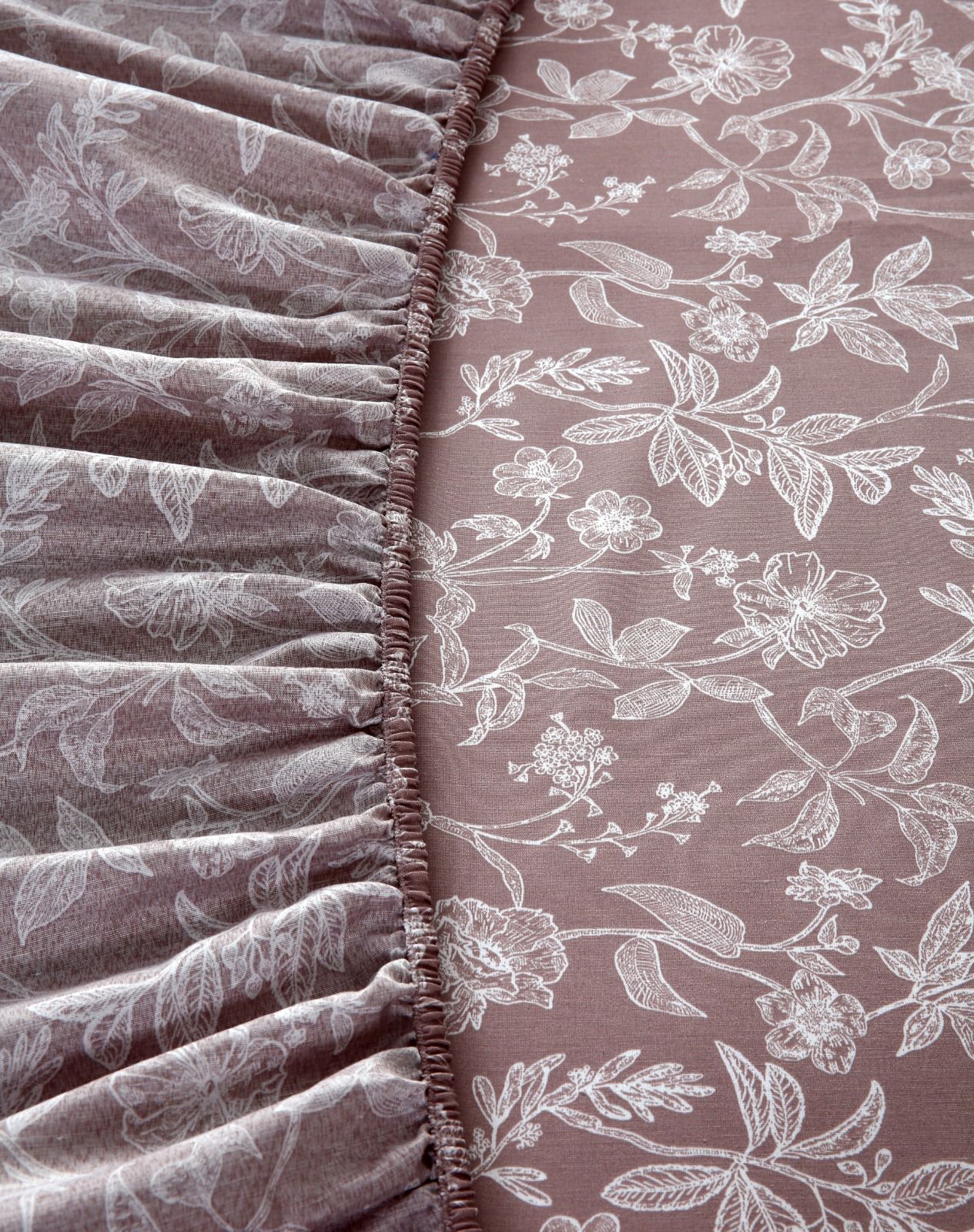 Fitted Bed Sheet-White Peonies Fitted Sheets Apricot