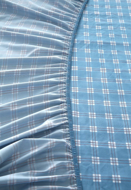 Fitted Bed Sheet-Waterfall Geometric Fitted Sheets Apricot