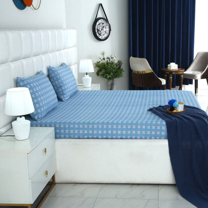 3 PCs Bed Sheet-Waterfall Geometric BED SHEET Apricot