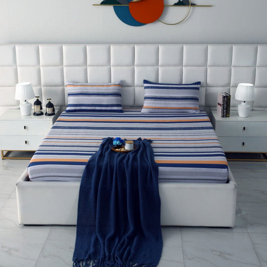 Fitted Bed Sheet-Multi Bands Fitted Sheets Apricot