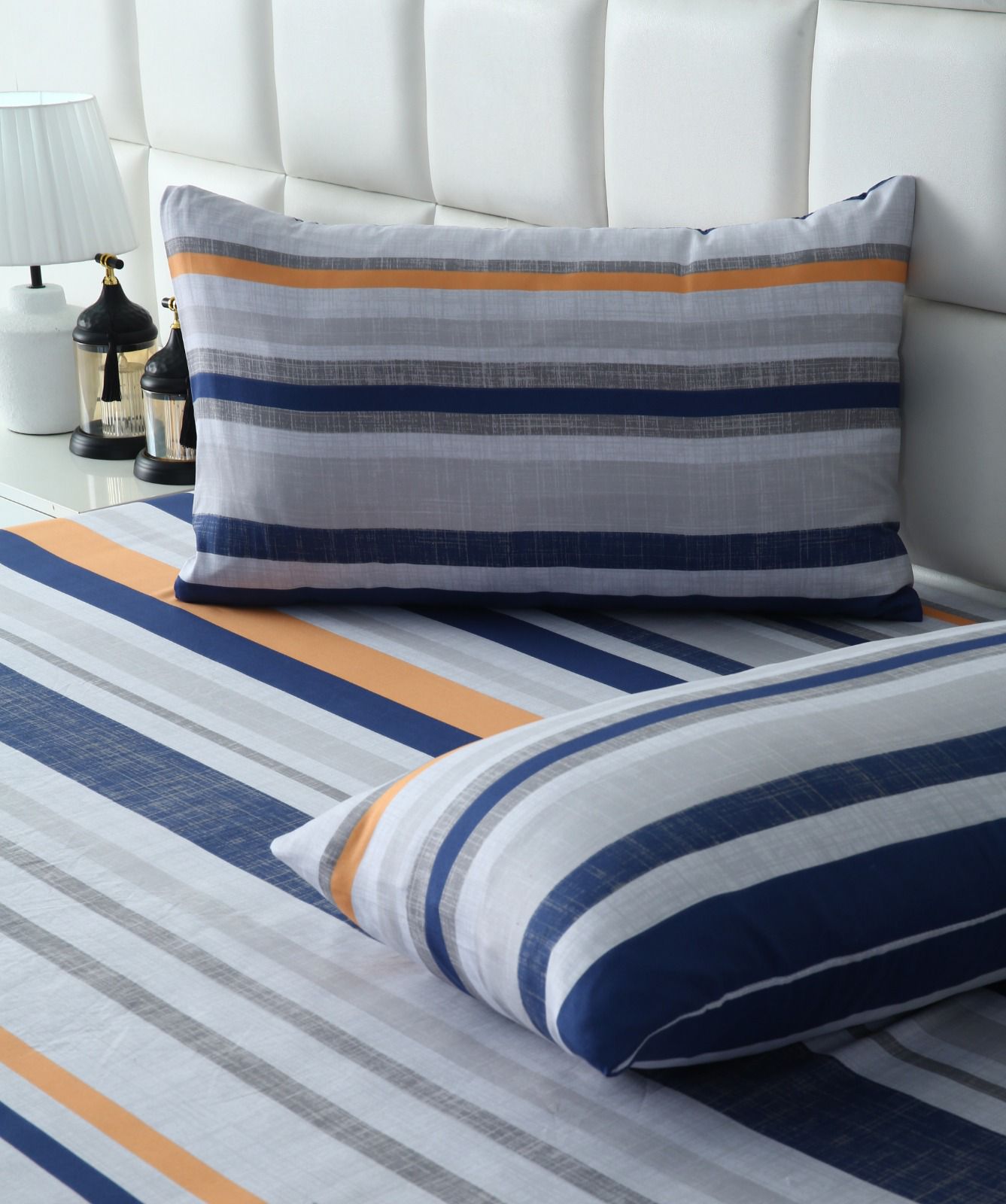 Fitted Bed Sheet-Multi Bands Fitted Sheets Apricot