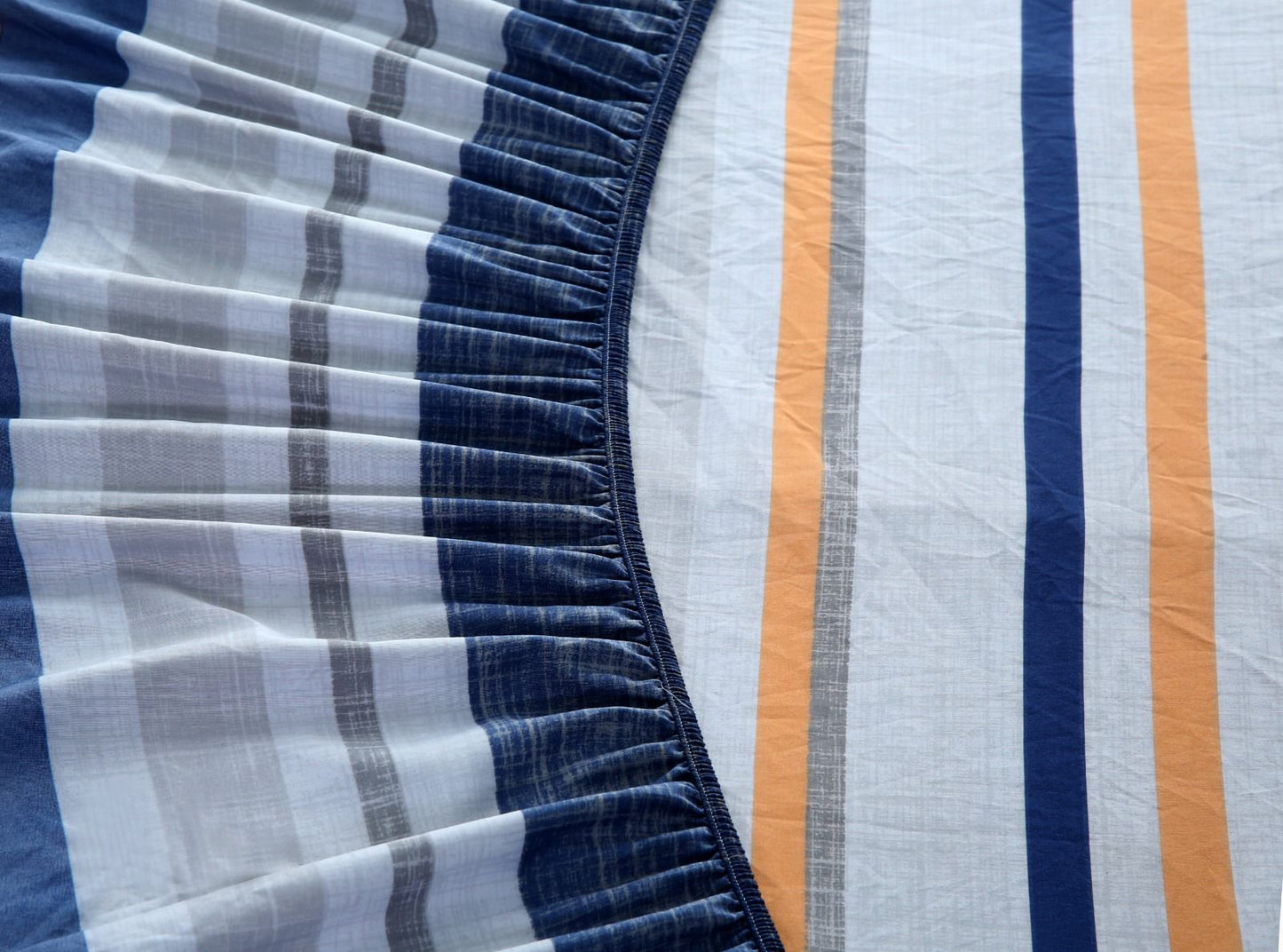 Fitted Bed Sheet-Multi Bands Fitted Sheets Apricot