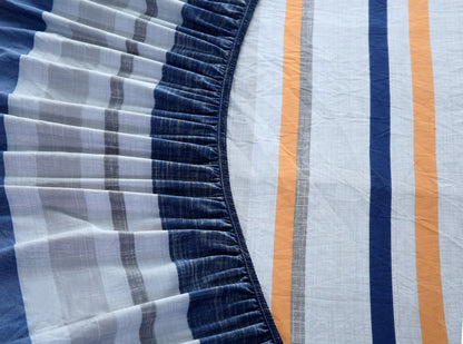 Fitted Bed Sheet-Multi Bands Fitted Sheets Apricot