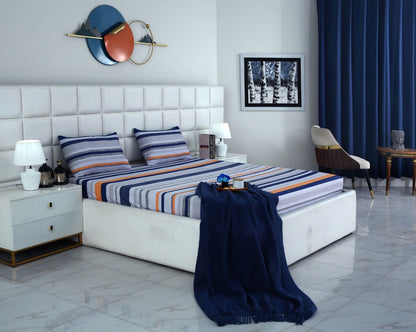 Fitted Bed Sheet-Multi Bands Fitted Sheets Apricot