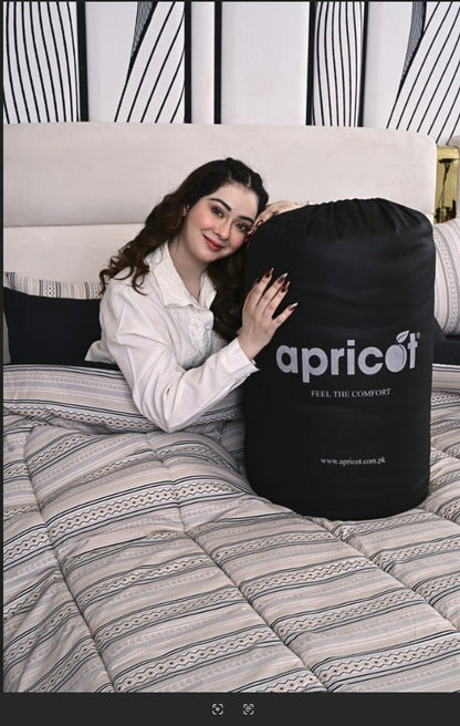 8 PCs Winter Razai Set-Bohemian Tufted Comforters Apricot