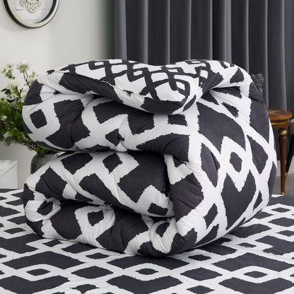 1 PC Double Winter Razai-Grey Diamond Comforters Apricot