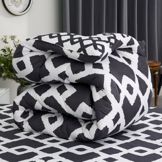 1 PC Double Winter Razai-Grey Diamond Comforters Apricot