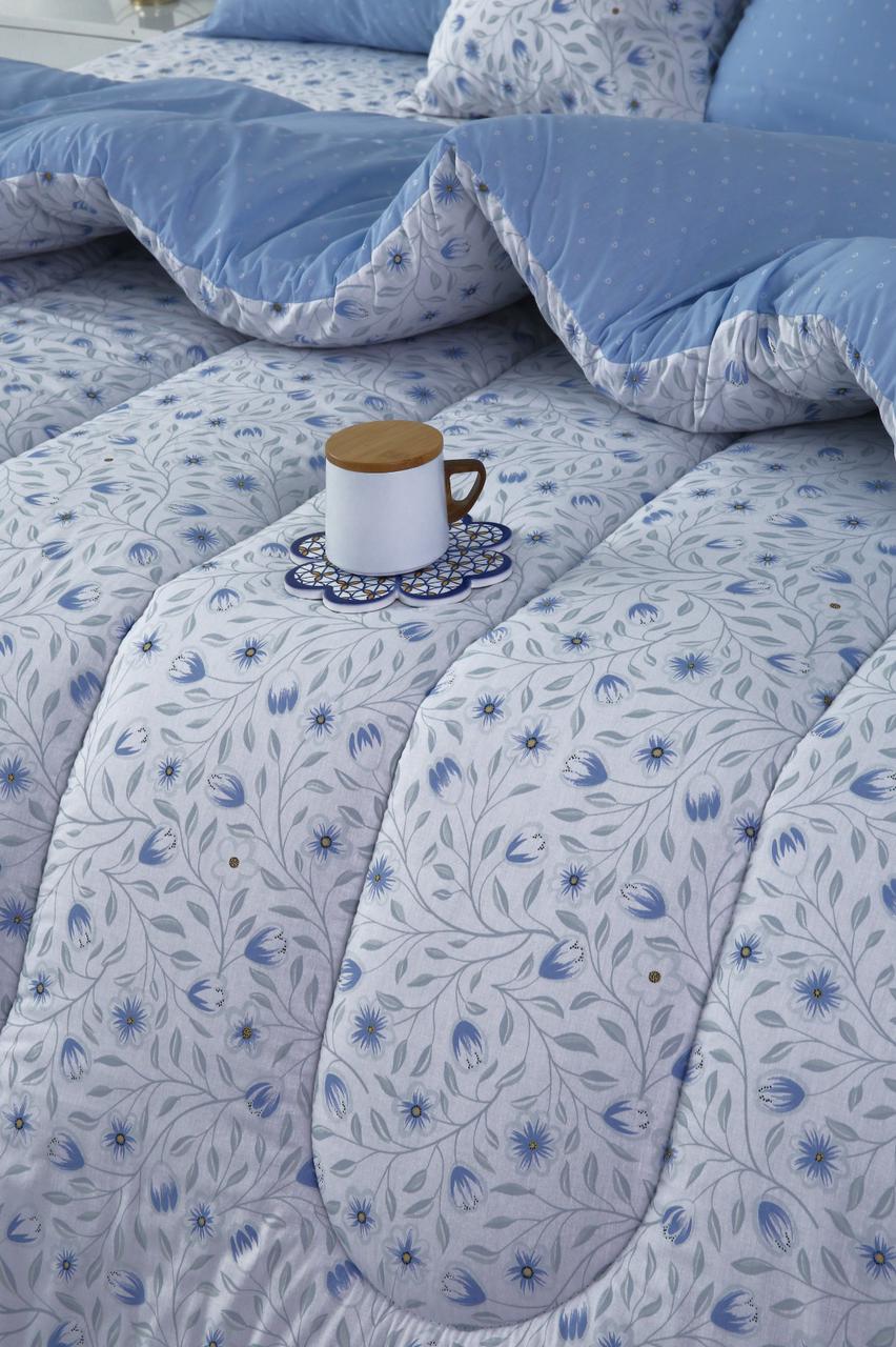 8 PCs Winter Razai Set-Bellflower Comforters Apricot