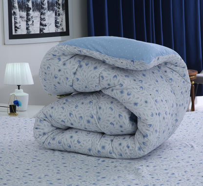 8 PCs Winter Razai Set-Bellflower Comforters Apricot